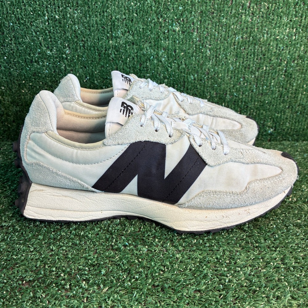 New Balance 327 Suede Nylon Lifestyle Retro Athletic Sneaker White Womens Size 9
